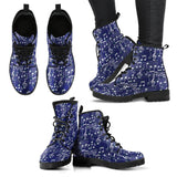 Music Note Print Pattern Men Women Leather Boots