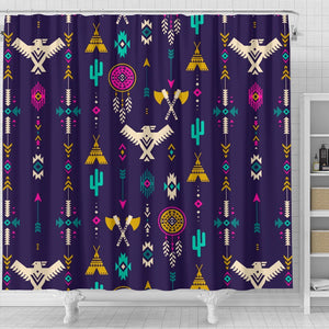 Native American Eagle Indian Pattern Shower Curtain