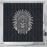 Native American Indian Skull Shower Curtain