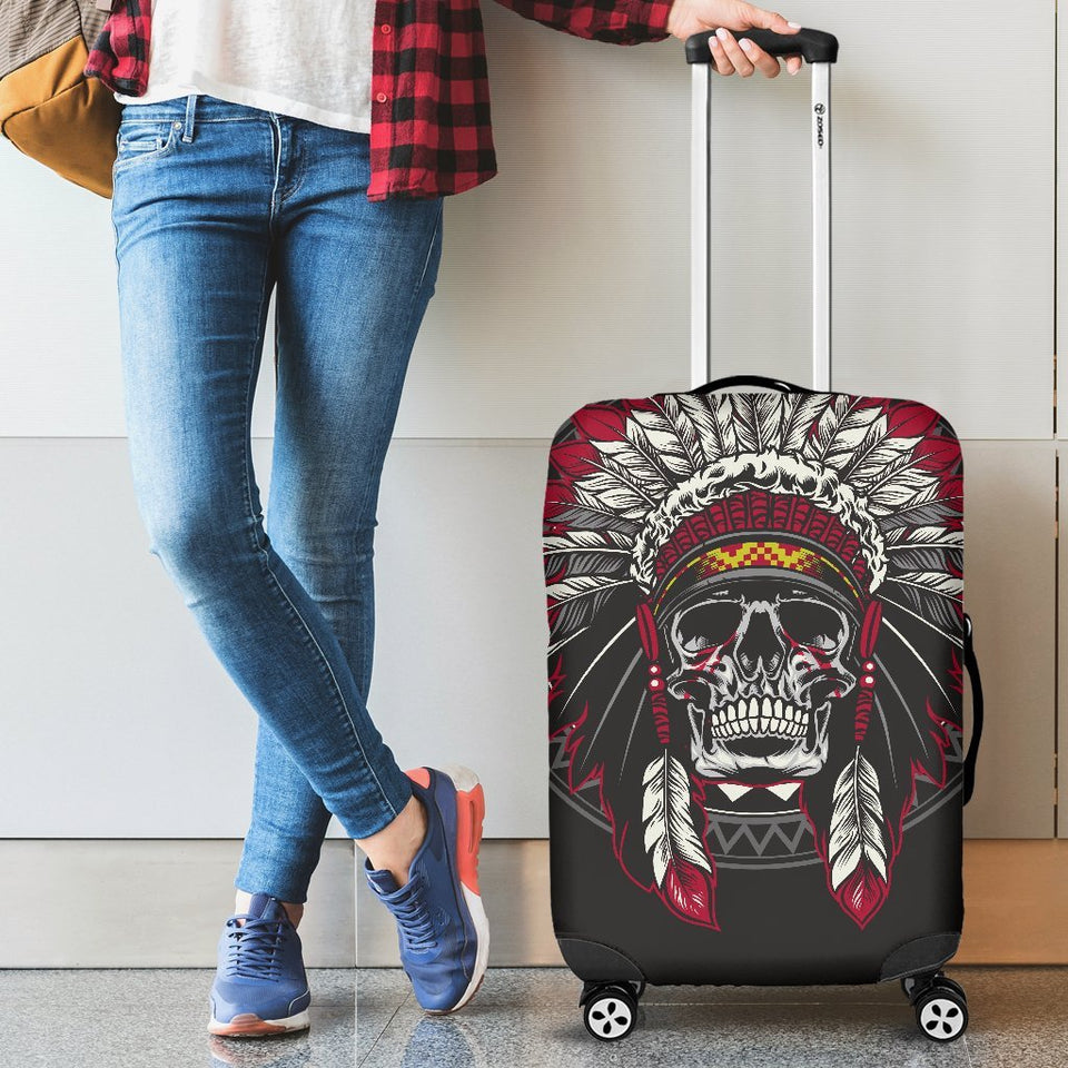 Native Indian Skull Luggage Cover Protector