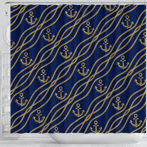 Nautical Anchor Rope  Pattern Shower Curtain