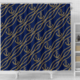 Nautical Anchor Rope  Pattern Shower Curtain