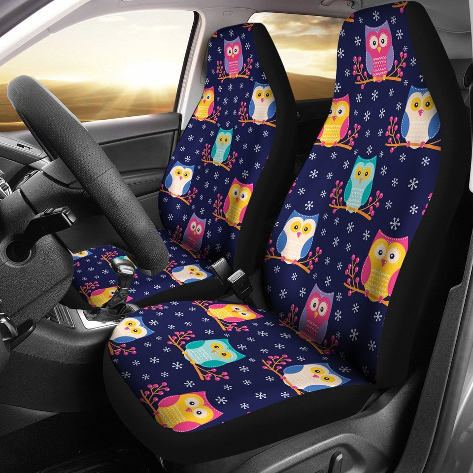 Owl Cute Themed Design Print Car Seat Covers Set 2 Pc, Car Accessories Car Mats Covers Owl Cute Themed Design Print Car Seat Covers Set 2 Pc, Car Accessories Car Mats Covers - Vegamart.com