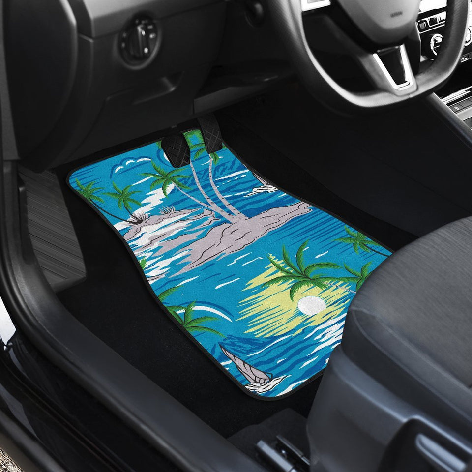 Palm Tree Beach Car Floor Mats