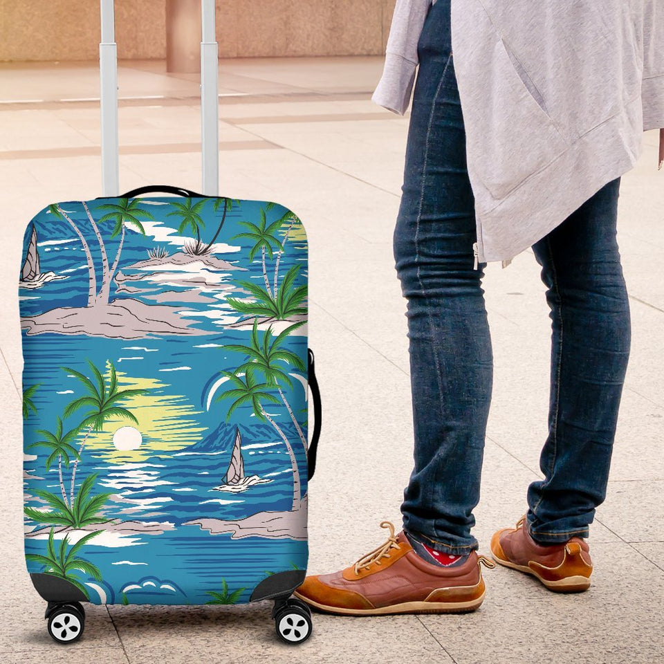 Palm Tree Beach Luggage Cover Protector