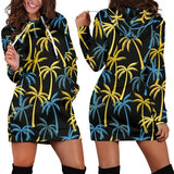 Palm Tree Pattern Hoodie Dress 3D Style Women All Over Print Palm Tree Pattern Hoodie Dress 3D Style Women All Over Print - Vegamart.com