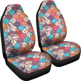 Patchwork Pattern Print Seat Cover Car Seat Covers Set 2 Pc, Car Accessories Car Mats Patchwork Pattern Print Seat Cover Car Seat Covers Set 2 Pc, Car Accessories Car Mats - Vegamart.com