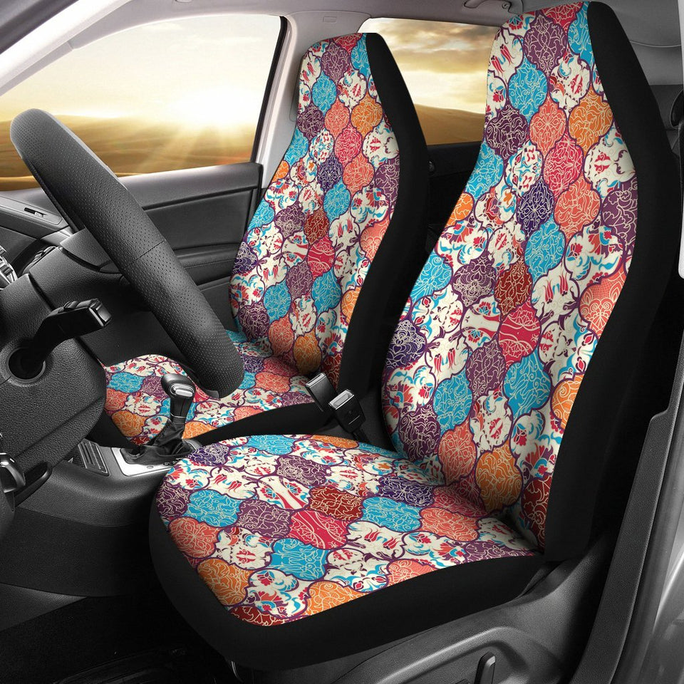 Patchwork Pattern Print Seat Cover Car Seat Covers Set 2 Pc, Car Accessories Car Mats Patchwork Pattern Print Seat Cover Car Seat Covers Set 2 Pc, Car Accessories Car Mats - Vegamart.com
