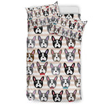 Pattern Print Boston Terrier Duvet Cover Bedding Set