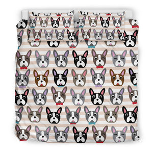 Pattern Print Boston Terrier Duvet Cover Bedding Set