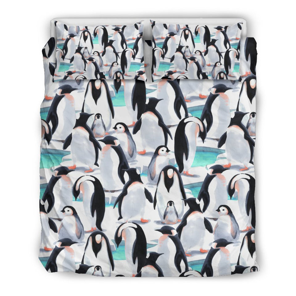 Pattern Print Penguin Duvet Cover Bedding Set