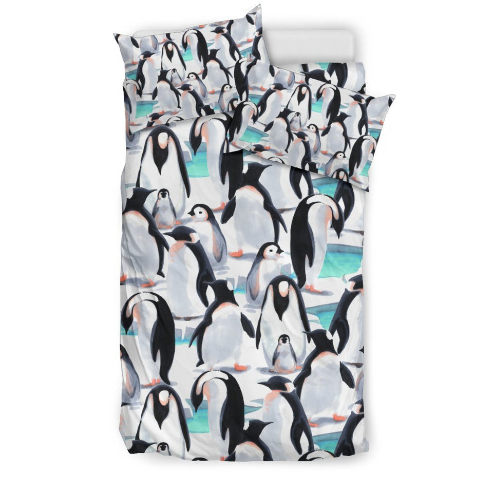 Pattern Print Penguin Duvet Cover Bedding Set