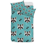 Pattern Print Raccoon Duvet Cover Bedding Set