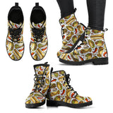 Pattern Print Taco Men Women Leather Boots
