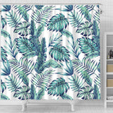Pattern Tropical Palm Leaves Shower Curtain