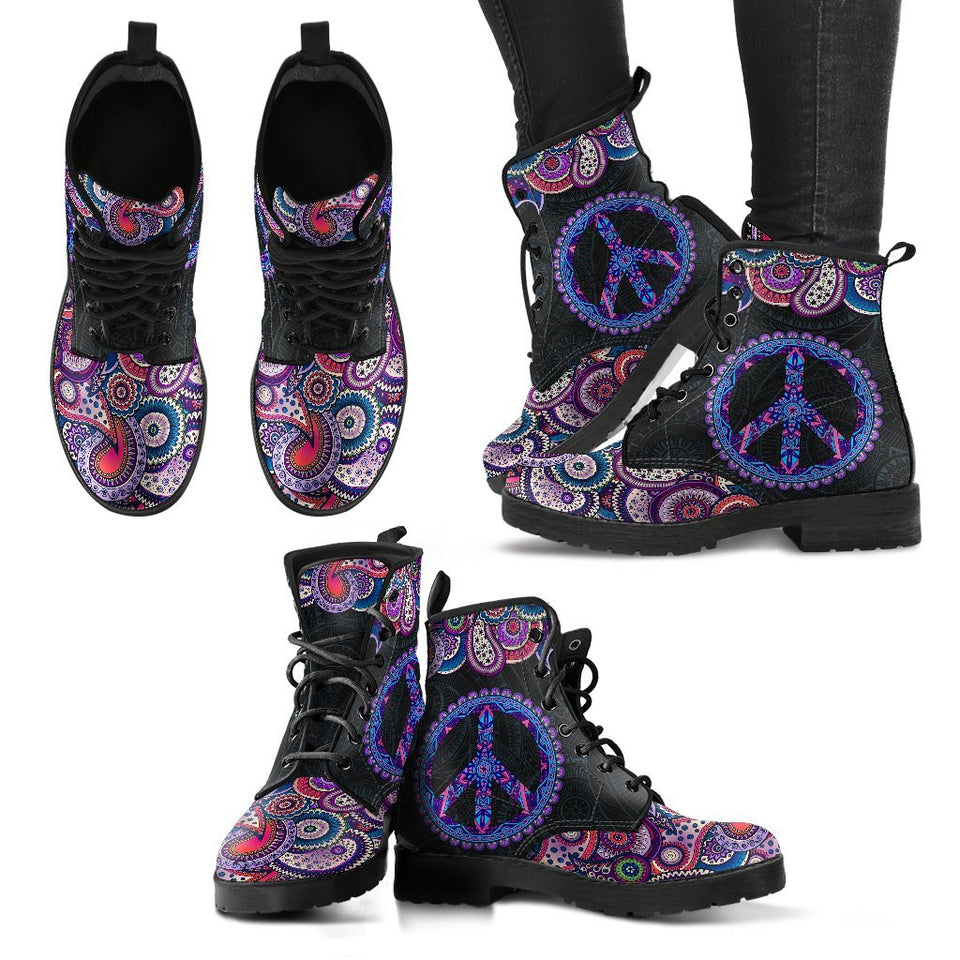 Peace and Henna Handcrafted Boots