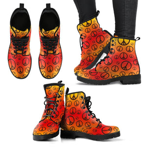 Peace Pattern Women's Leather Boots