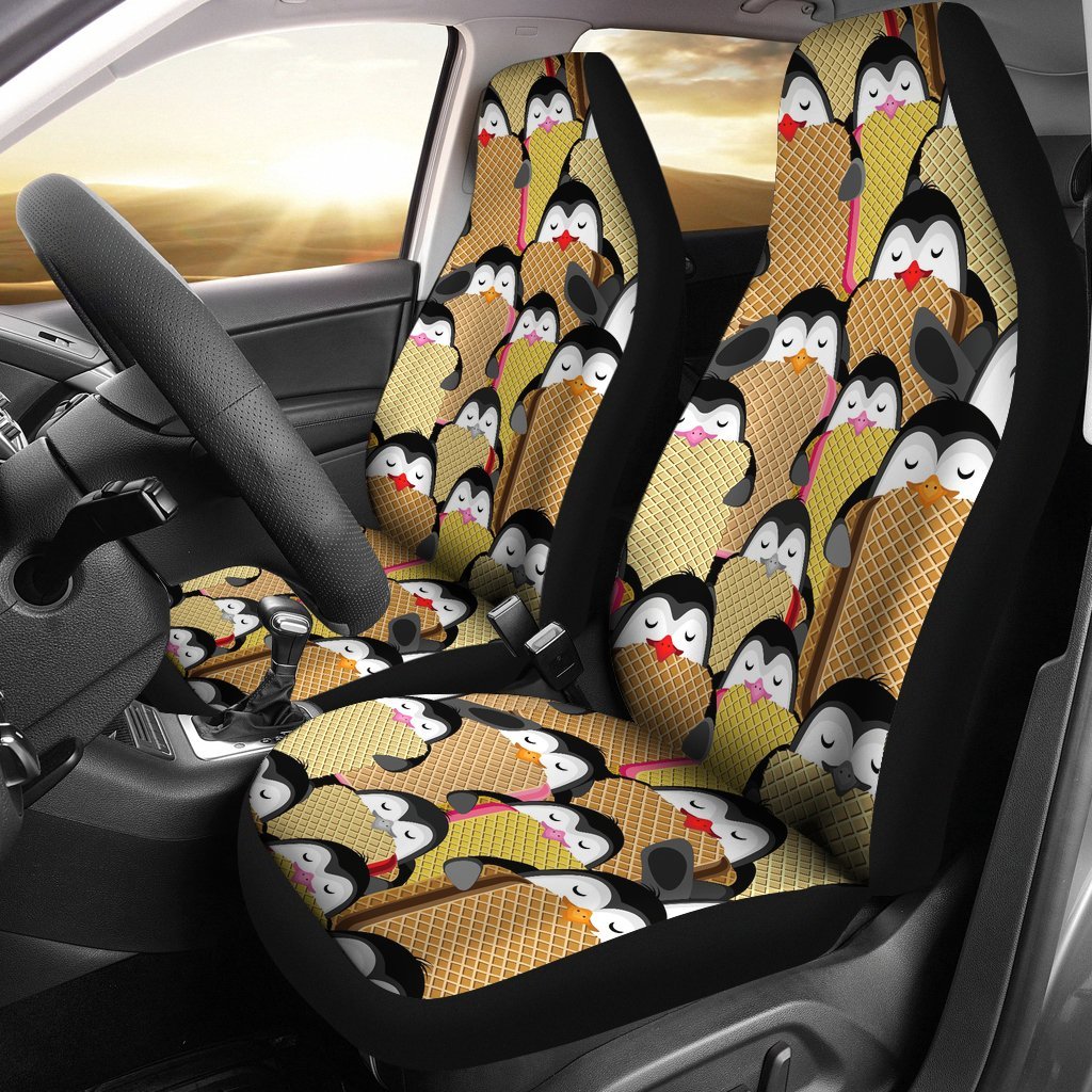 Penguin Waffle Pattern Print Seat Cover Car Seat Covers Set 2 Pc, Car Accessories Car Mats Penguin Waffle Pattern Print Seat Cover Car Seat Covers Set 2 Pc, Car Accessories Car Mats - Vegamart.com