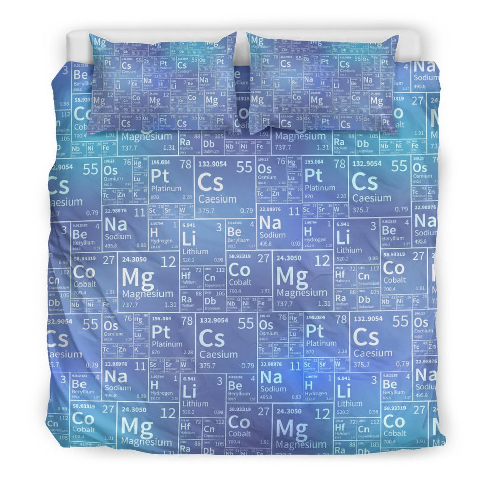 Periodic Table Science Pattern Print Duvet Cover Bedding Set