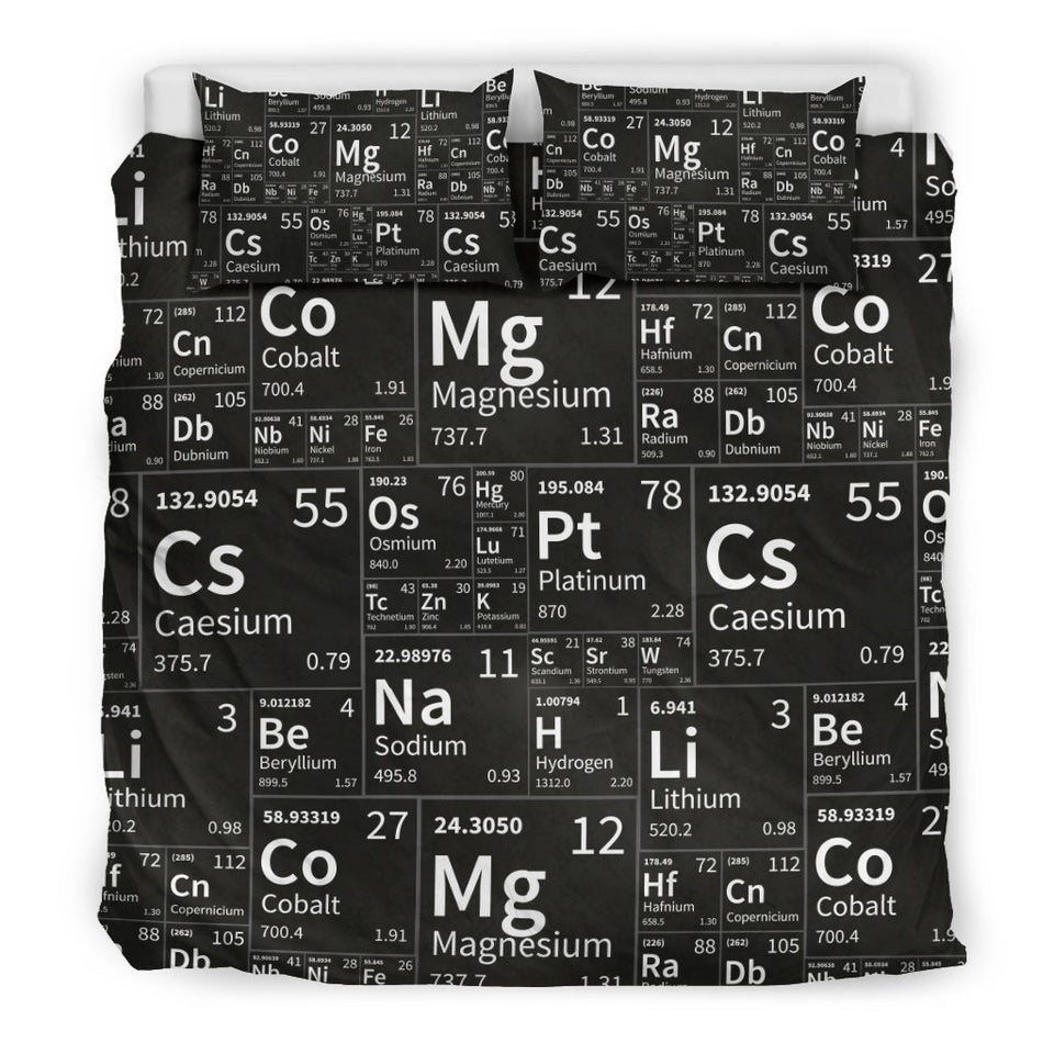 Periodic Table Science Print Pattern Duvet Cover Bedding Set