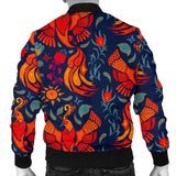 Phoenix Pattern Print Men Casual Bomber Jacket