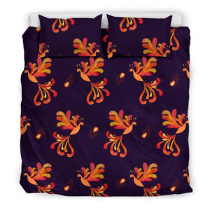 Phoenix Print Pattern Duvet Cover Bedding Set