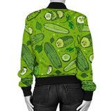 Pickle Cucumber Print Pattern Women Casual Bomber Jacket