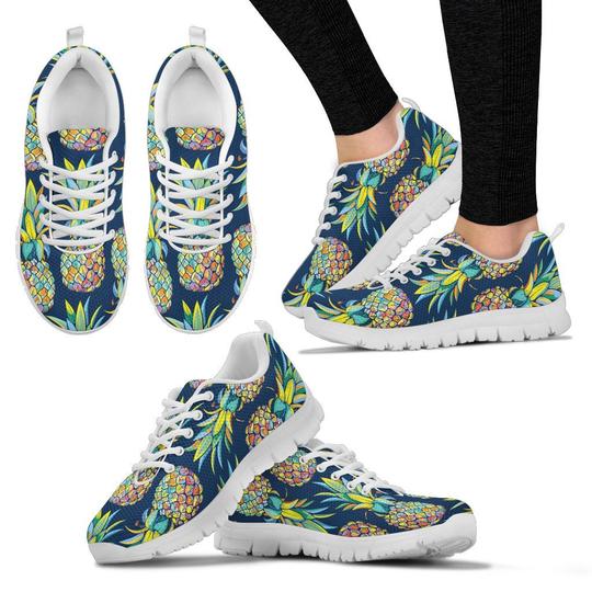 Pineapple Color Art White Sneakers Shoes For Women, Men Pineapple Color Art White Sneakers Shoes For Women, Men - Vegamart.com