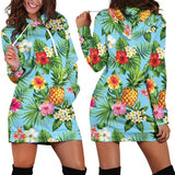 Pineapple Hawaiian Flower Tropical Hoodie Dress 3D Style Women All Over Print Pineapple Hawaiian Flower Tropical Hoodie Dress 3D Style Women All Over Print - Vegamart.com