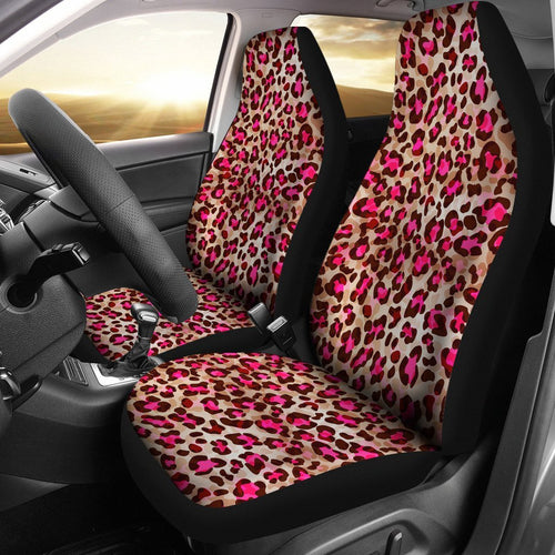 Pink Dot Cheetah Leopard Pattern Print Seat Cover Car Seat Covers Set 2 Pc, Car Accessories Car Mats Pink Dot Cheetah Leopard Pattern Print Seat Cover Car Seat Covers Set 2 Pc, Car Accessories Car Mats - Vegamart.com