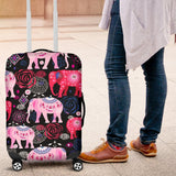 Pink Elephant Pattern Luggage Cover Protector