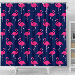Pink Flamingo Pattern Shower Curtain