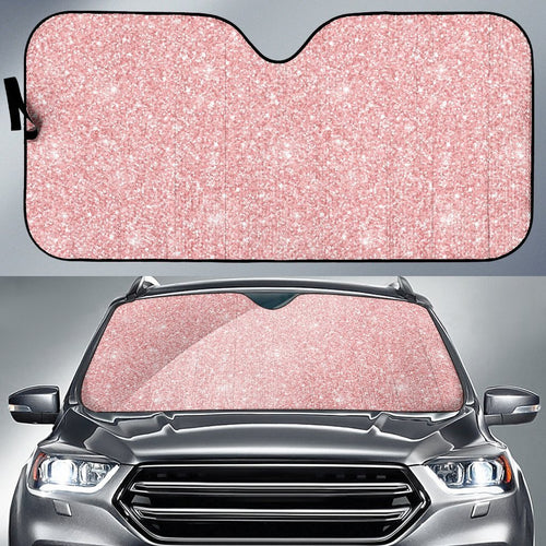 Pink Glitter Pattern Print Car Sun Shade