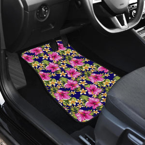Pink Hibiscus Pattern Print Design HB027 Car Floor Mats