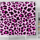 Pink Leopard Print Shower Curtain
