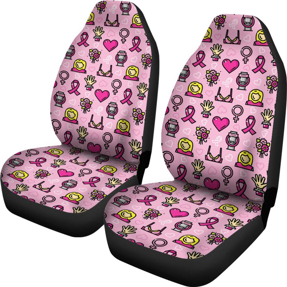 Pink Ribbon Breast Cancer Awareness Print Pattern Seat Cover Car Seat Covers Set 2 Pc, Car Accessories Car Mats Pink Ribbon Breast Cancer Awareness Print Pattern Seat Cover Car Seat Covers Set 2 Pc, Car Accessories Car Mats - Vegamart.com