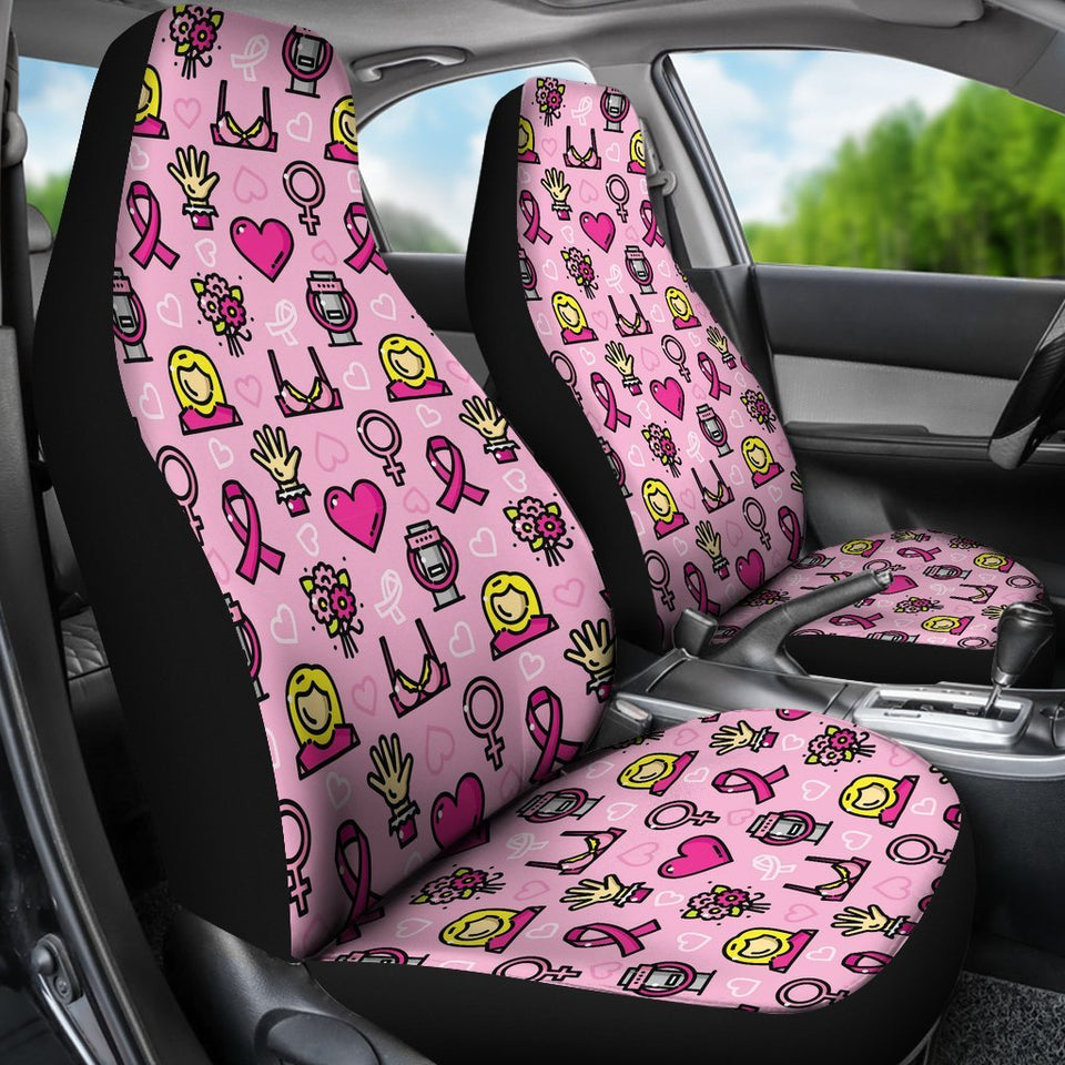 Pink Ribbon Breast Cancer Awareness Print Pattern Seat Cover Car Seat Covers Set 2 Pc, Car Accessories Car Mats Pink Ribbon Breast Cancer Awareness Print Pattern Seat Cover Car Seat Covers Set 2 Pc, Car Accessories Car Mats - Vegamart.com