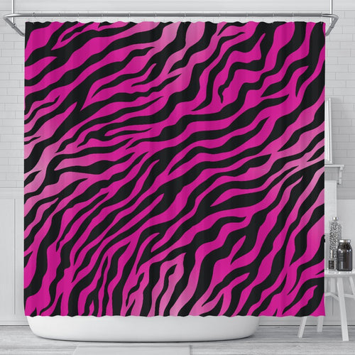 Pink Zebra Shower Curtain