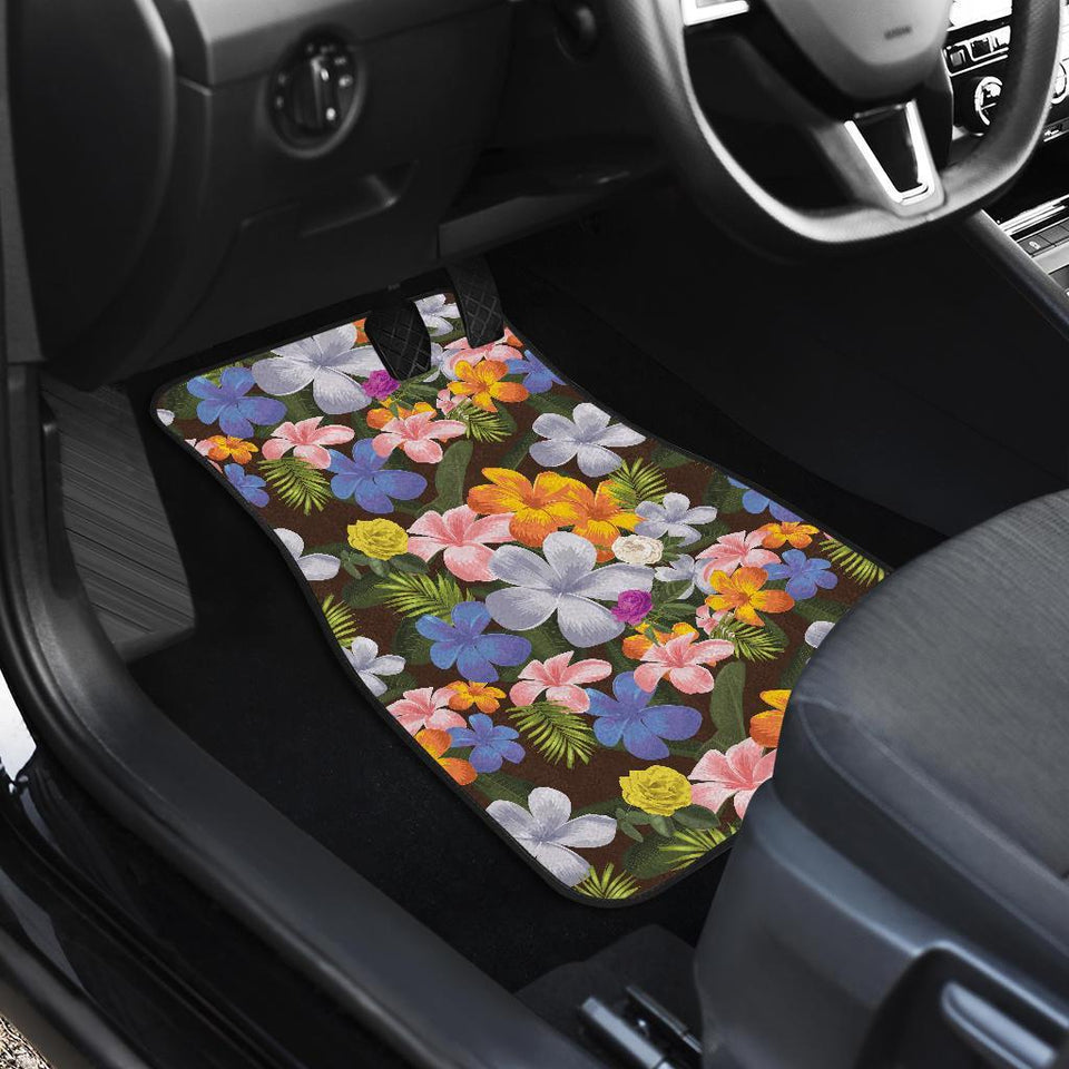Plumeria Pattern Print Design PM03 Car Floor Mats