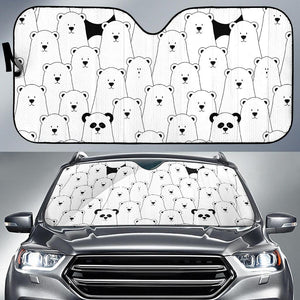 Polar Bear Panda Pattern Print Car Sun Shade