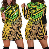 Polynesian Tribal Color Hoodie Dress 3D Style Women All Over Print Polynesian Tribal Color Hoodie Dress 3D Style Women All Over Print - Vegamart.com