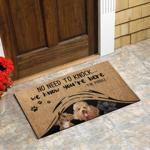 No Need To Knock... Poodle Doormat Floor Mat Door Mat For Indoor Or Outdoor Use, Utility Mat For Entryway, Home Gym