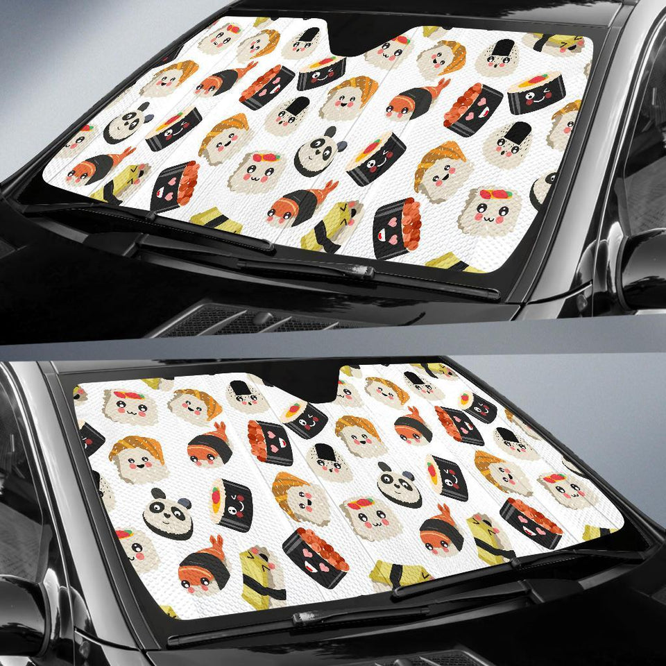 Print Pattern Sushi Car Sun Shade