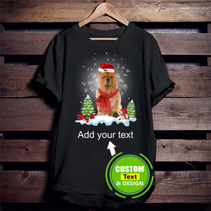 Chow Chow Snow Christmas Santa Hat Red Scarf Make Your Own Custom T Shirts Printing Personalised T-Shirts Chow Chow Snow Christmas Santa Hat Red Scarf Make Your Own Custom T Shirts Printing Personalised T-Shirts - Vegamart.com