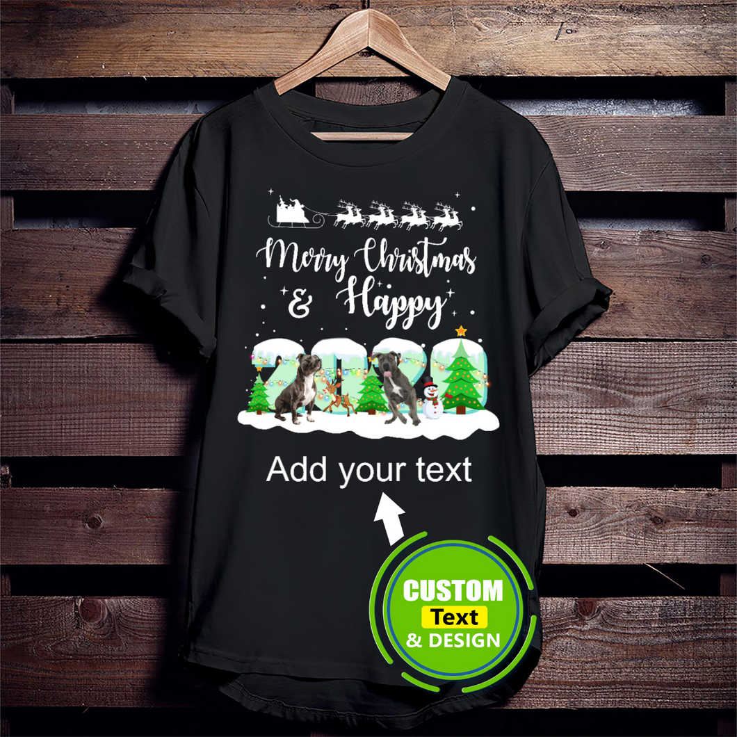 American Staffordshire Terrier Merry Christmas And Happy 2020 Make Your Own Custom T Shirts Printing Personalised T-Shirts American Staffordshire Terrier Merry Christmas And Happy 2020 Make Your Own Custom T Shirts Printing Personalised T-Shirts - Vegamart.com