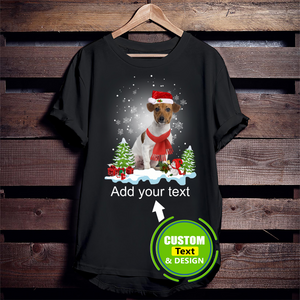 Jack Russell Snow Christmas Santa Hat Red Scarf Make Your Own Custom T Shirts Printing Personalised T-Shirts Jack Russell Snow Christmas Santa Hat Red Scarf Make Your Own Custom T Shirts Printing Personalised T-Shirts - Vegamart.com
