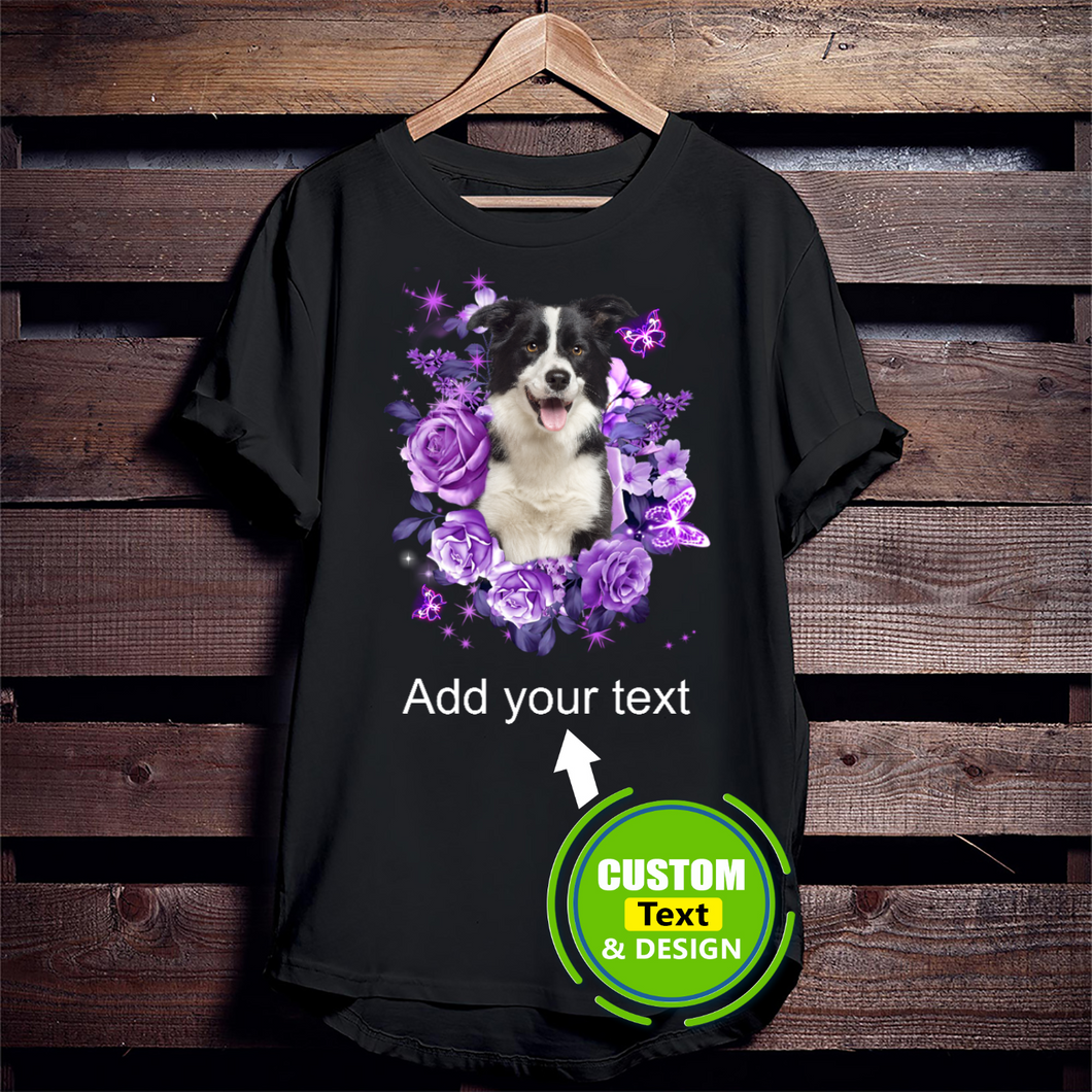 Border Collie Dog Purple Flower Twinkle Rose Make Your Own Custom T Shirts Printing Personalised T-Shirts Border Collie Dog Purple Flower Twinkle Rose Make Your Own Custom T Shirts Printing Personalised T-Shirts - Vegamart.com