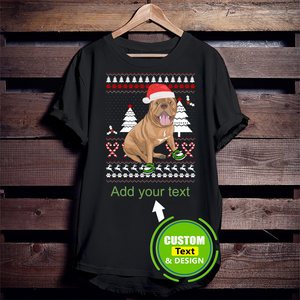 Dogue De Bordeaux Dog Ugly Christmas Make Your Own Custom T Shirts Printing Personalised T-Shirts Dogue De Bordeaux Dog Ugly Christmas Make Your Own Custom T Shirts Printing Personalised T-Shirts - Vegamart.com
