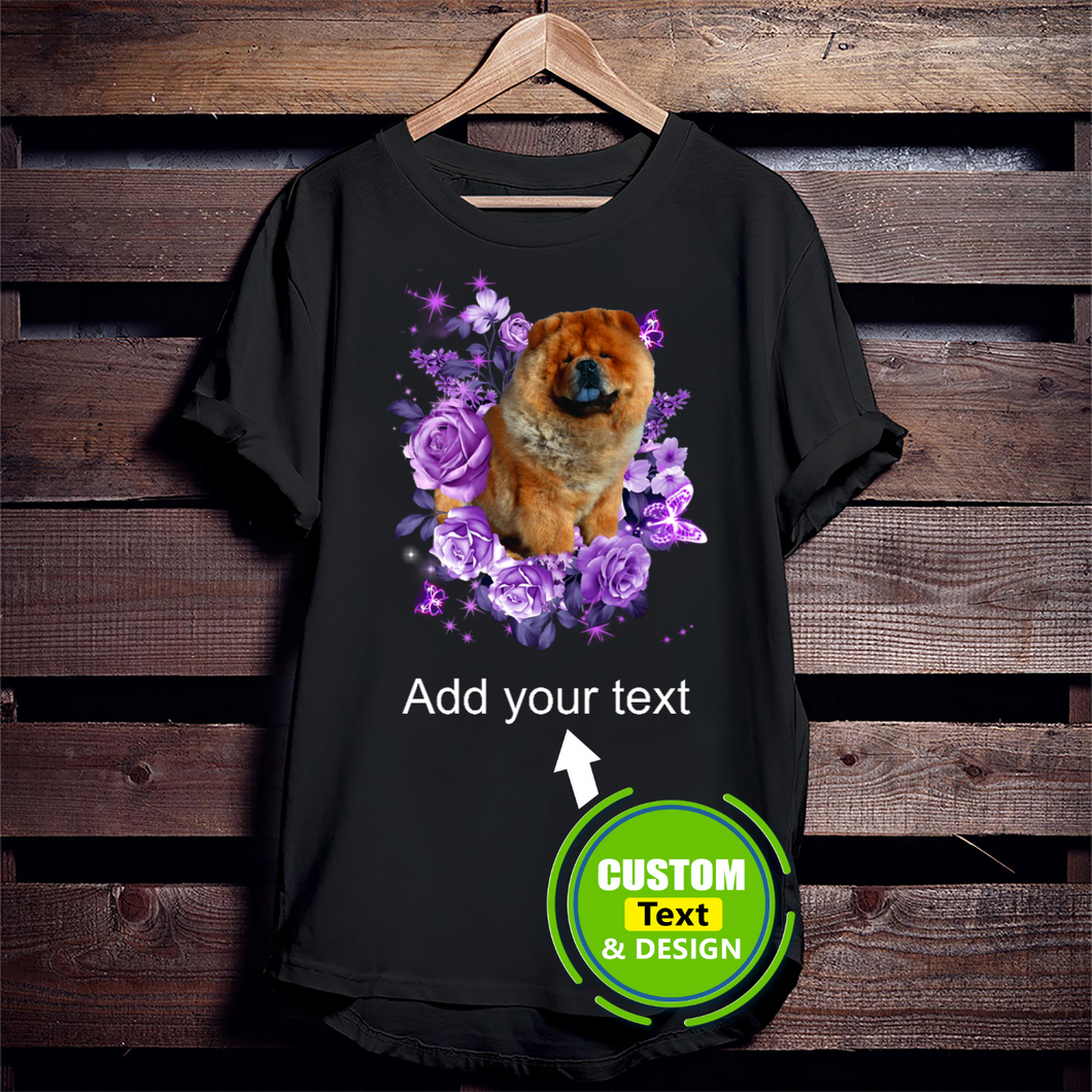Chow Chow Dog Purple Flower Twinkle Rose Make Your Own Custom T Shirts Printing Personalised T-Shirts Chow Chow Dog Purple Flower Twinkle Rose Make Your Own Custom T Shirts Printing Personalised T-Shirts - Vegamart.com
