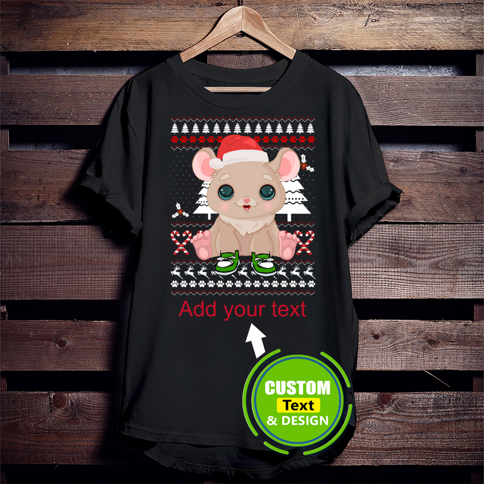 Hamster Ugly Christmas Make Your Own Custom T Shirts Printing Personalised T-Shirts Hamster Ugly Christmas Make Your Own Custom T Shirts Printing Personalised T-Shirts - Vegamart.com